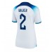 Billige England Kyle Walker #2 Hjemmebane Fodboldtrøjer Dame VM 2022 Kortærmet